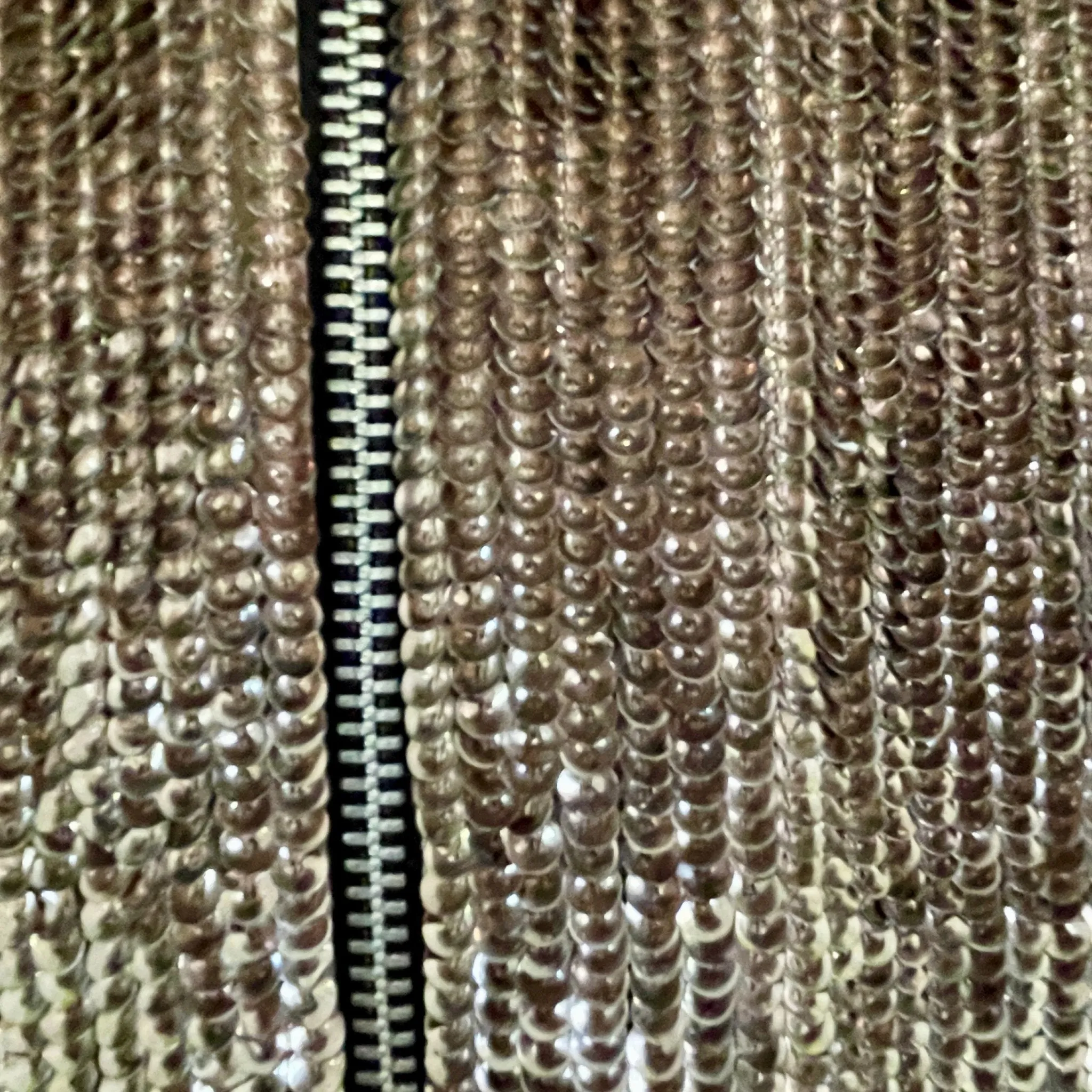 1980's Vintage Gold Sequined Bomber Jacket Zip Pockets Heavy Sz M - OOAK