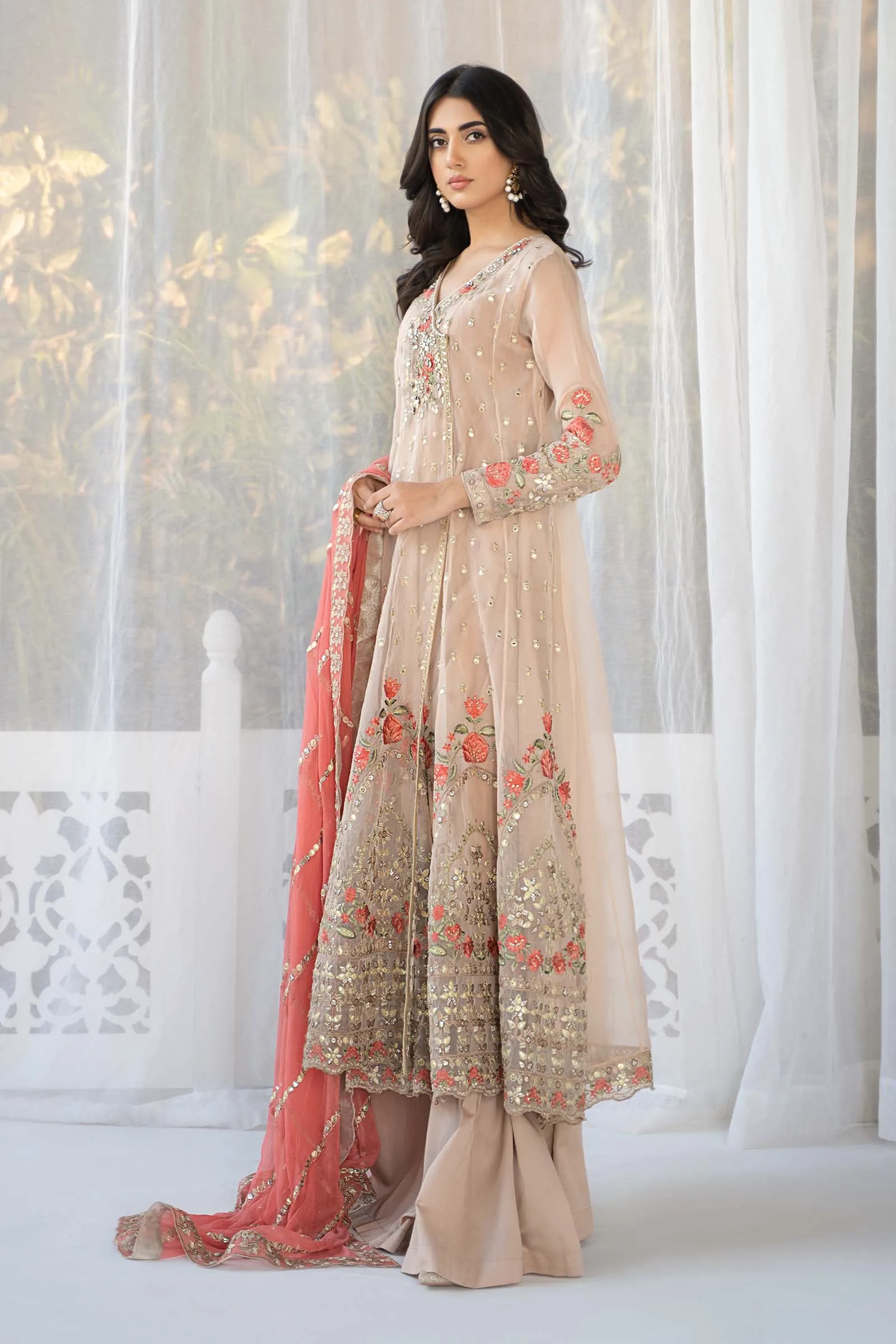 3 Piece Embroidered Organza Suit | SF-EF24-38