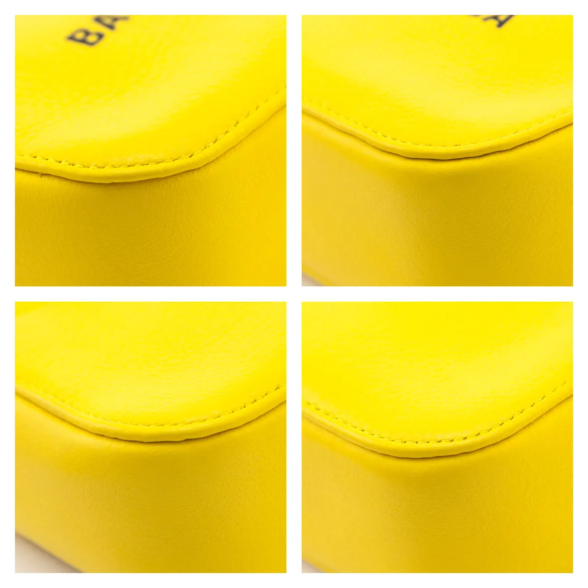 Balenciaga Yellow Calfskin Logo XS Everyday Camera Bag