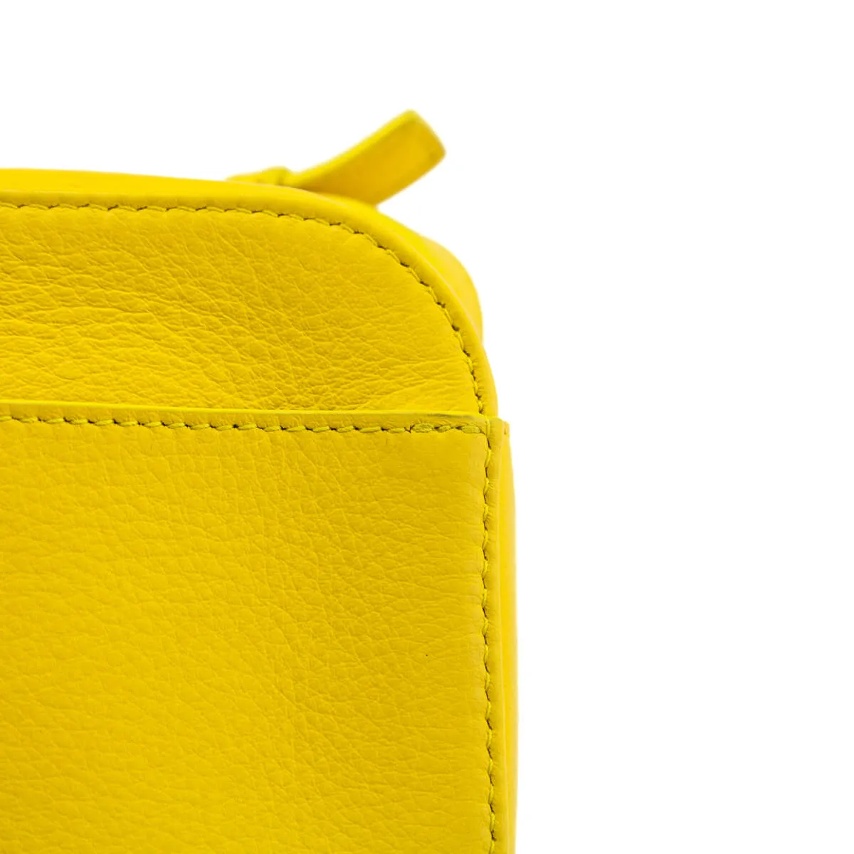 Balenciaga Yellow Calfskin Logo XS Everyday Camera Bag