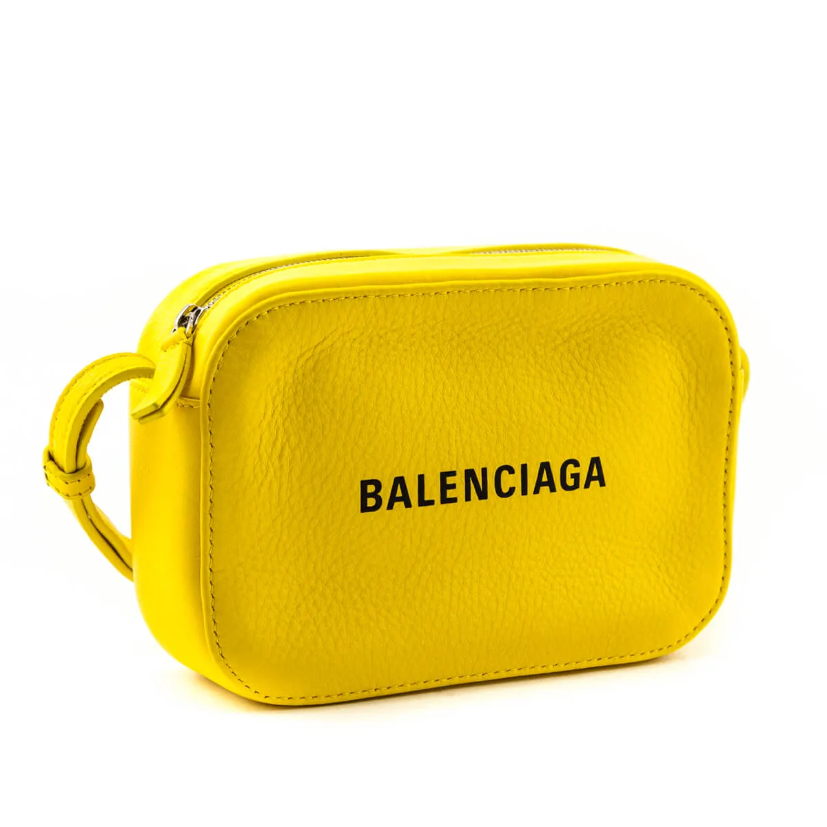 Balenciaga Yellow Calfskin Logo XS Everyday Camera Bag