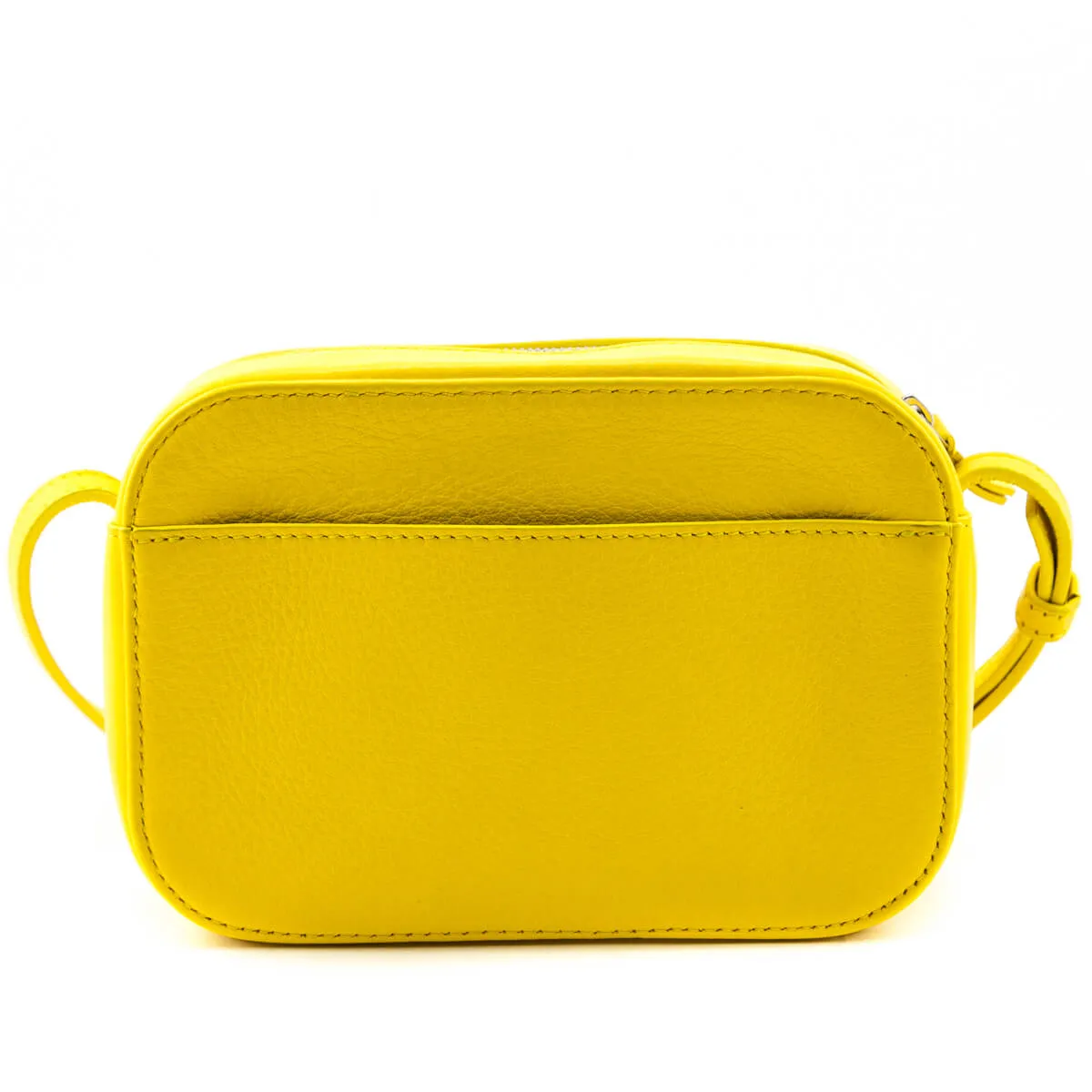 Balenciaga Yellow Calfskin Logo XS Everyday Camera Bag