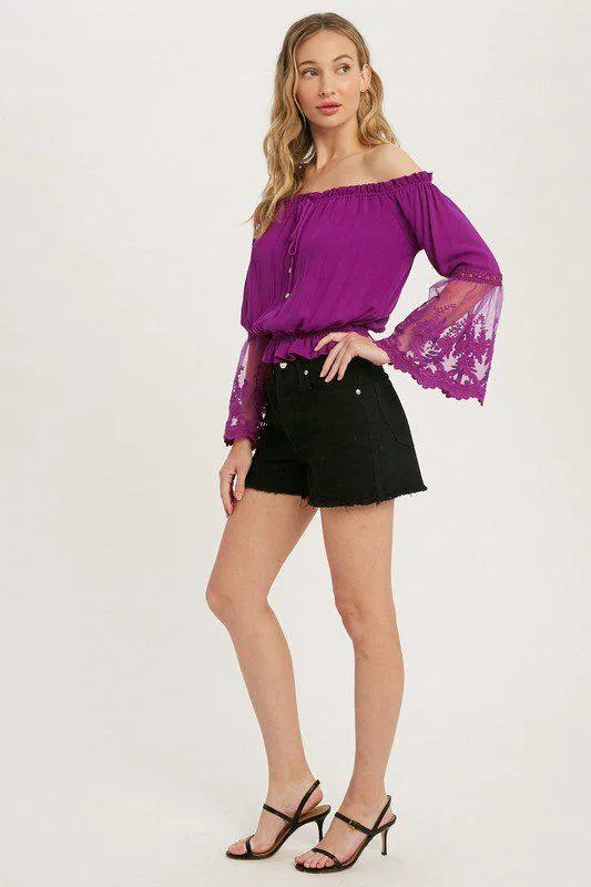 Bell Sleeve Crop Top