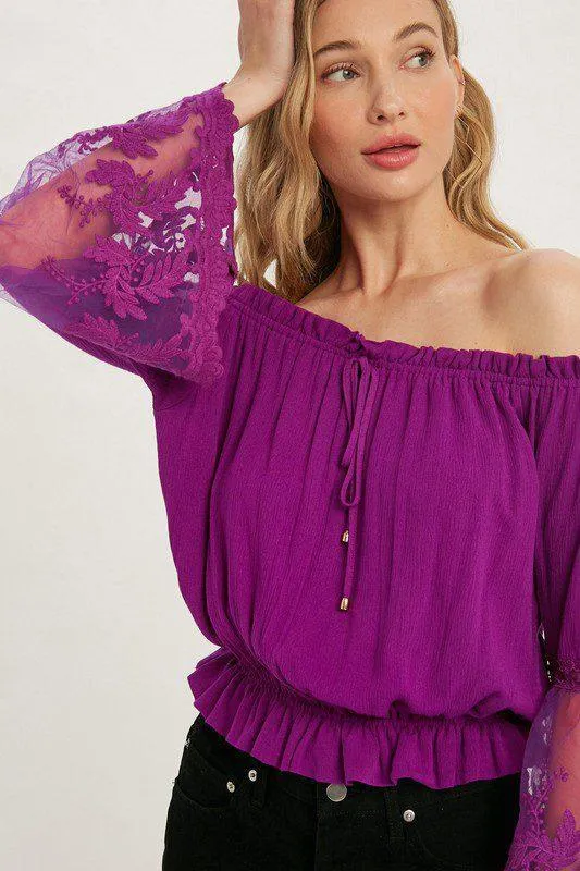 Bell Sleeve Crop Top