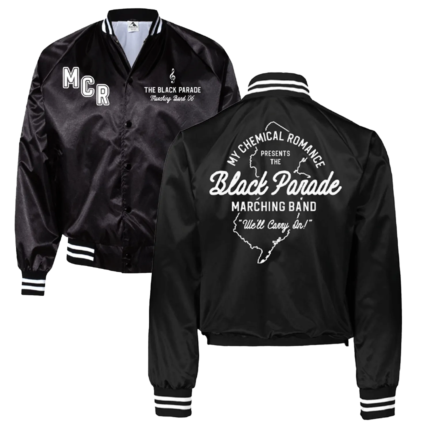 Black Parade Marching Band Satin Jacket