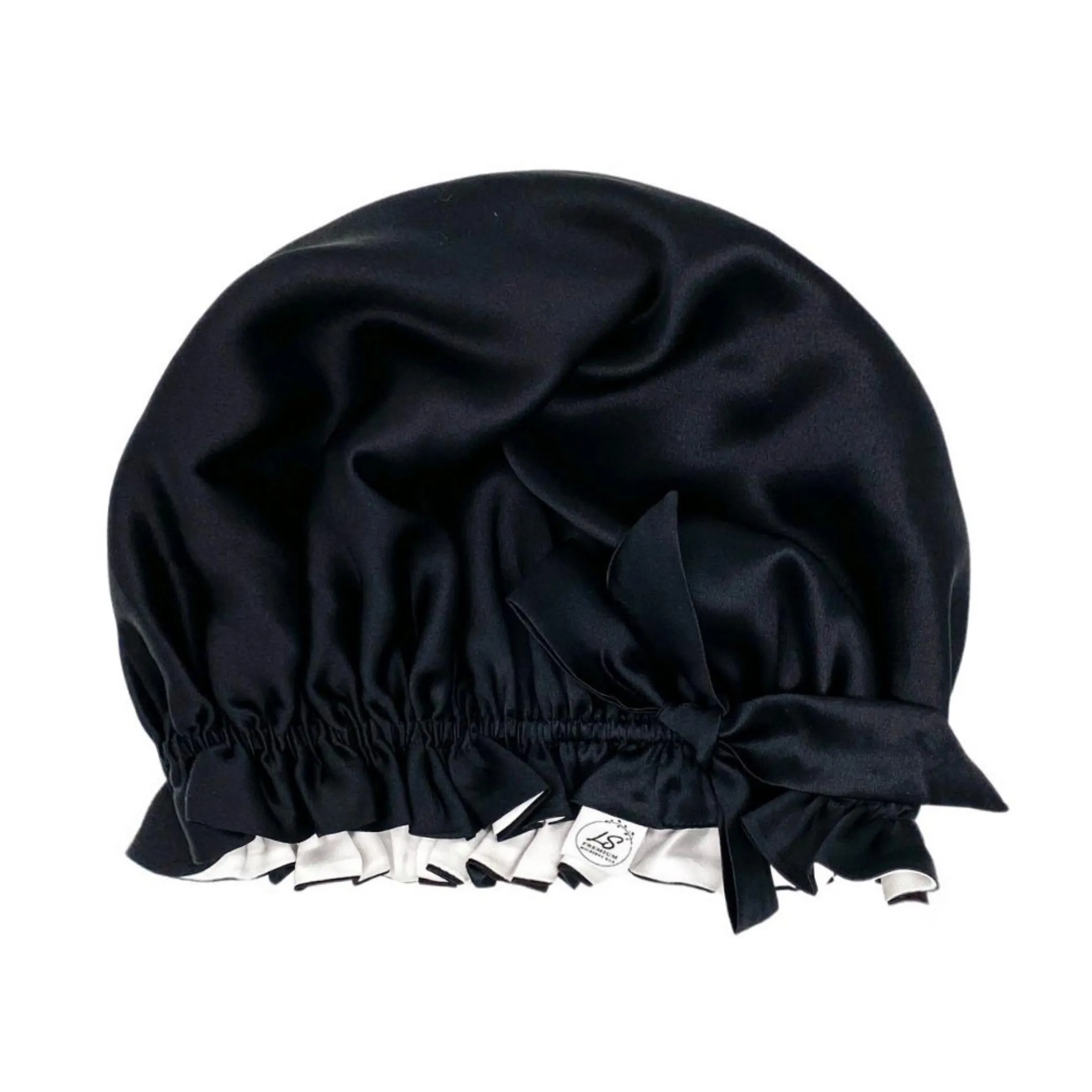 Double Layer Women Silk Hair Bonnet 100% Mulberry Silk Turban - Pink - Medium to Large