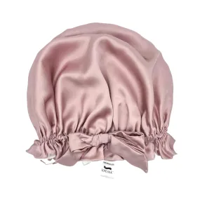 Double Layer Women Silk Hair Bonnet 100% Mulberry Silk Turban - Pink - Medium to Large