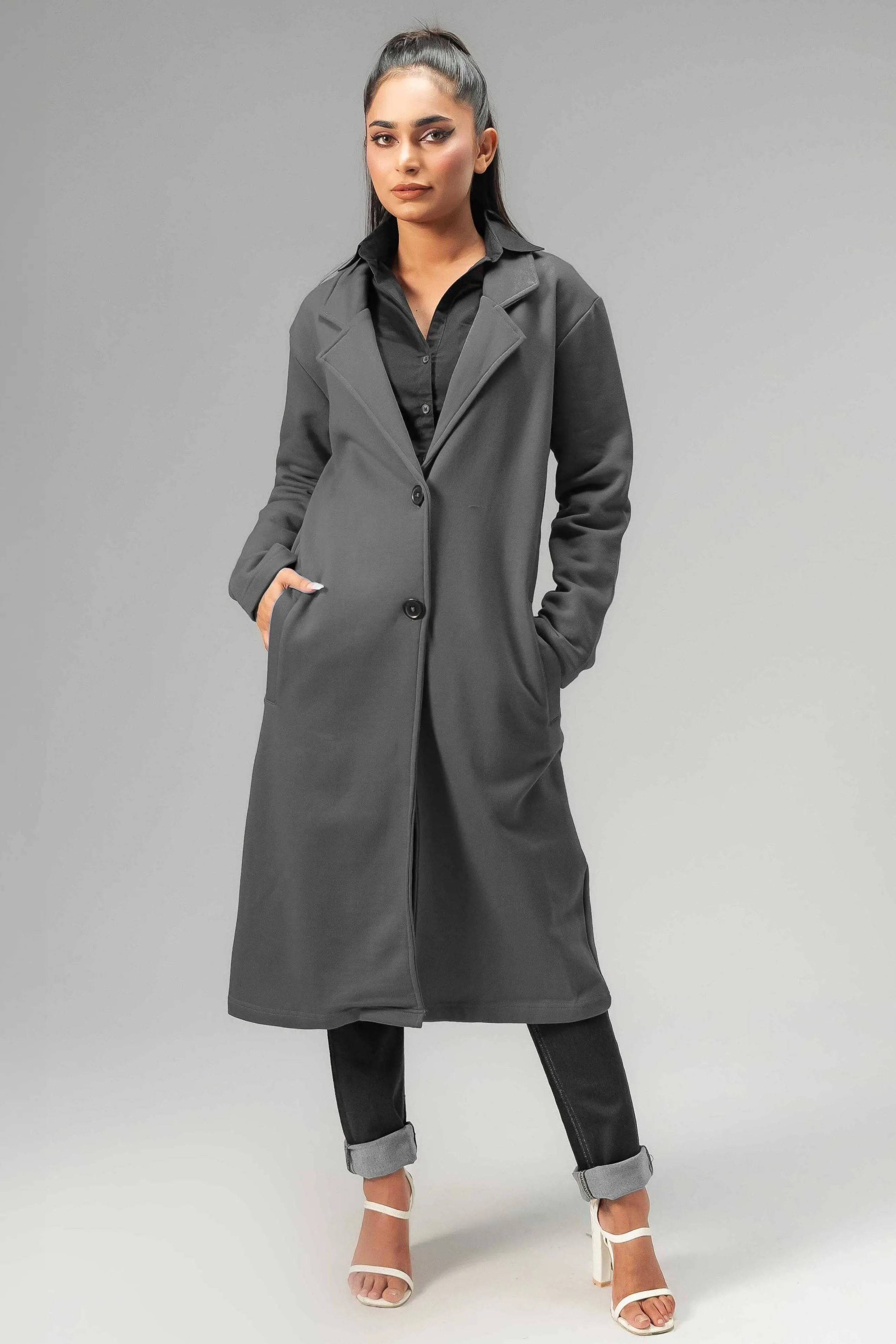 East West Women's Winter Fleece Long Coat