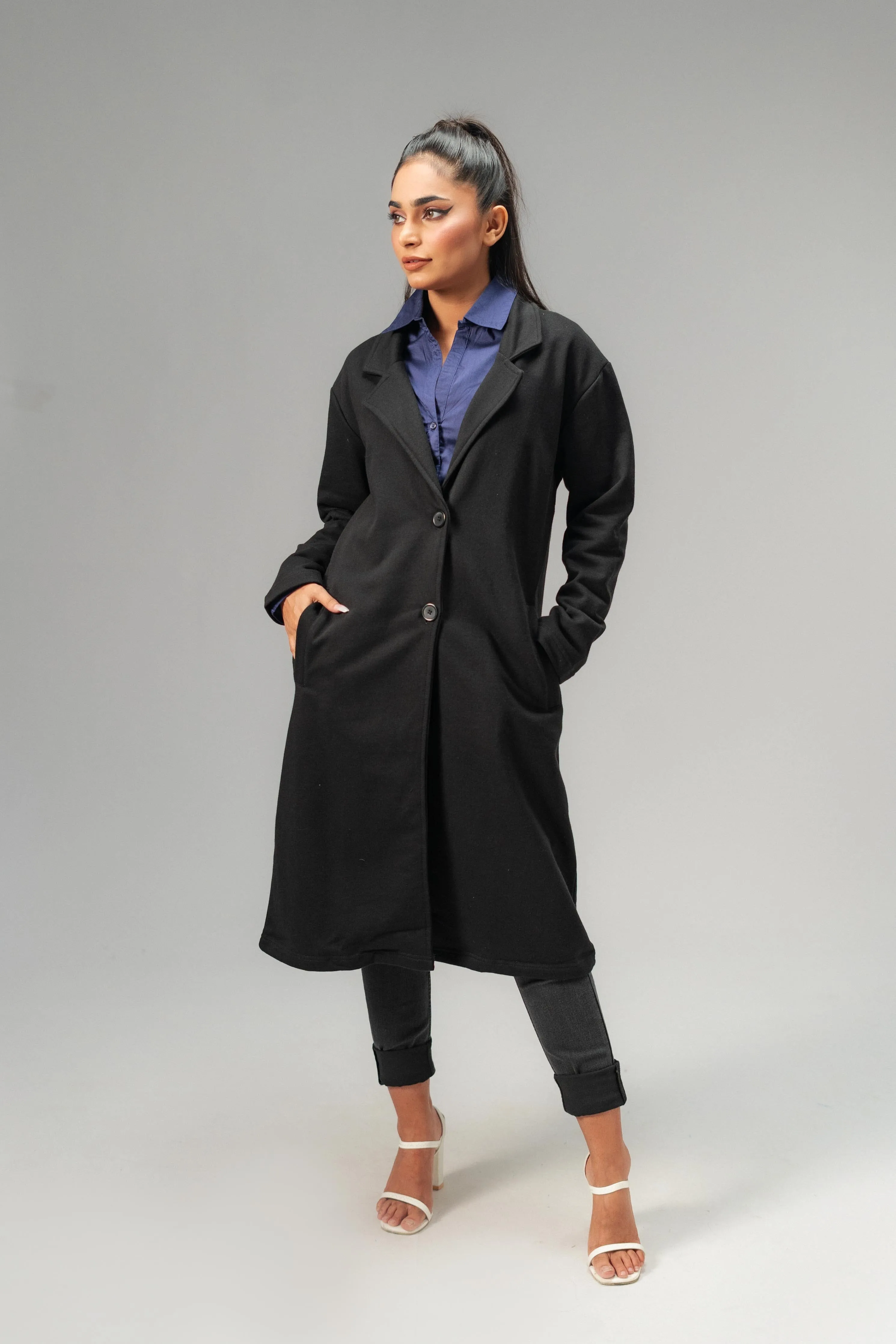 East West Women's Winter Fleece Long Coat