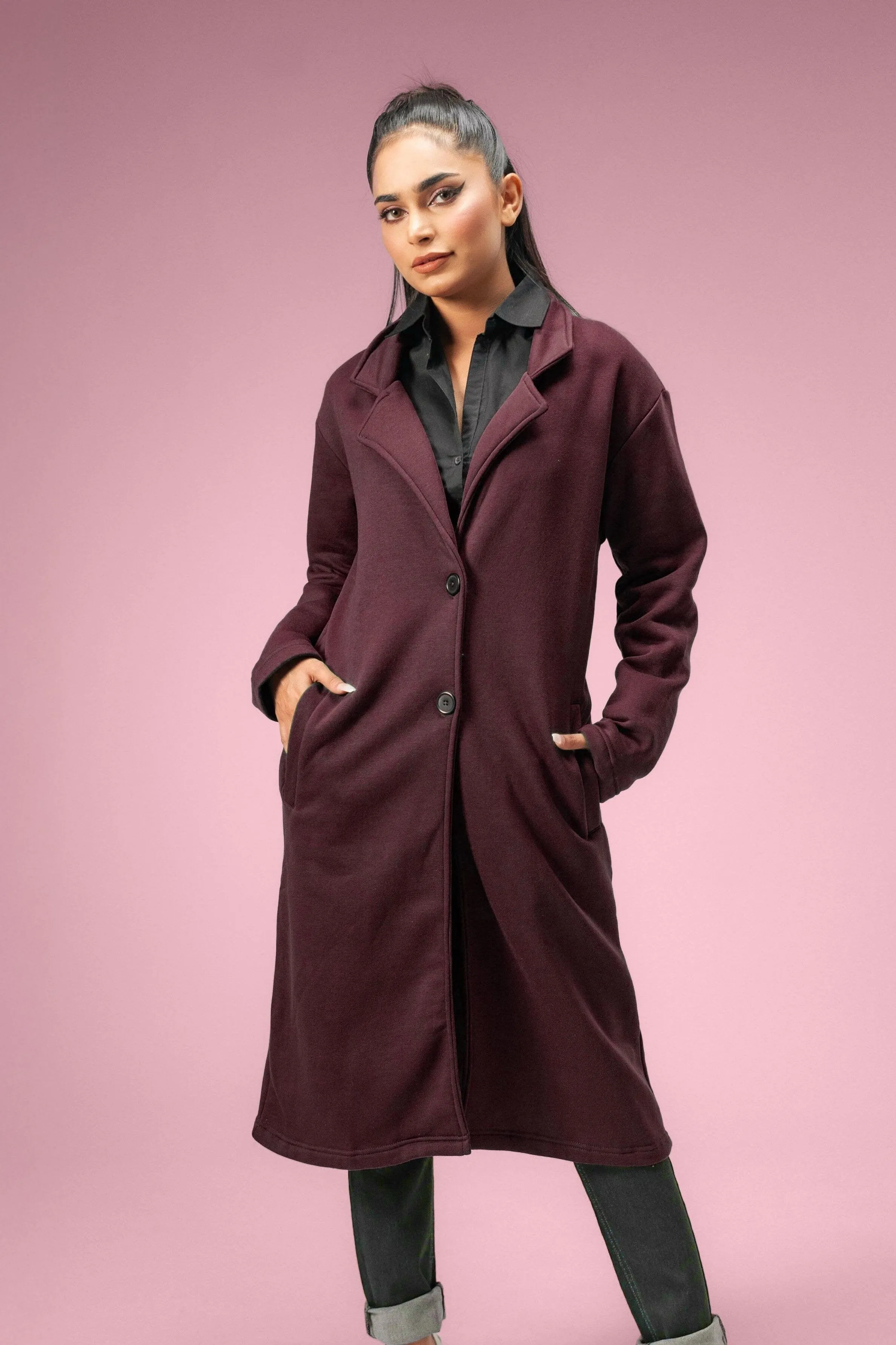 East West Women's Winter Fleece Long Coat