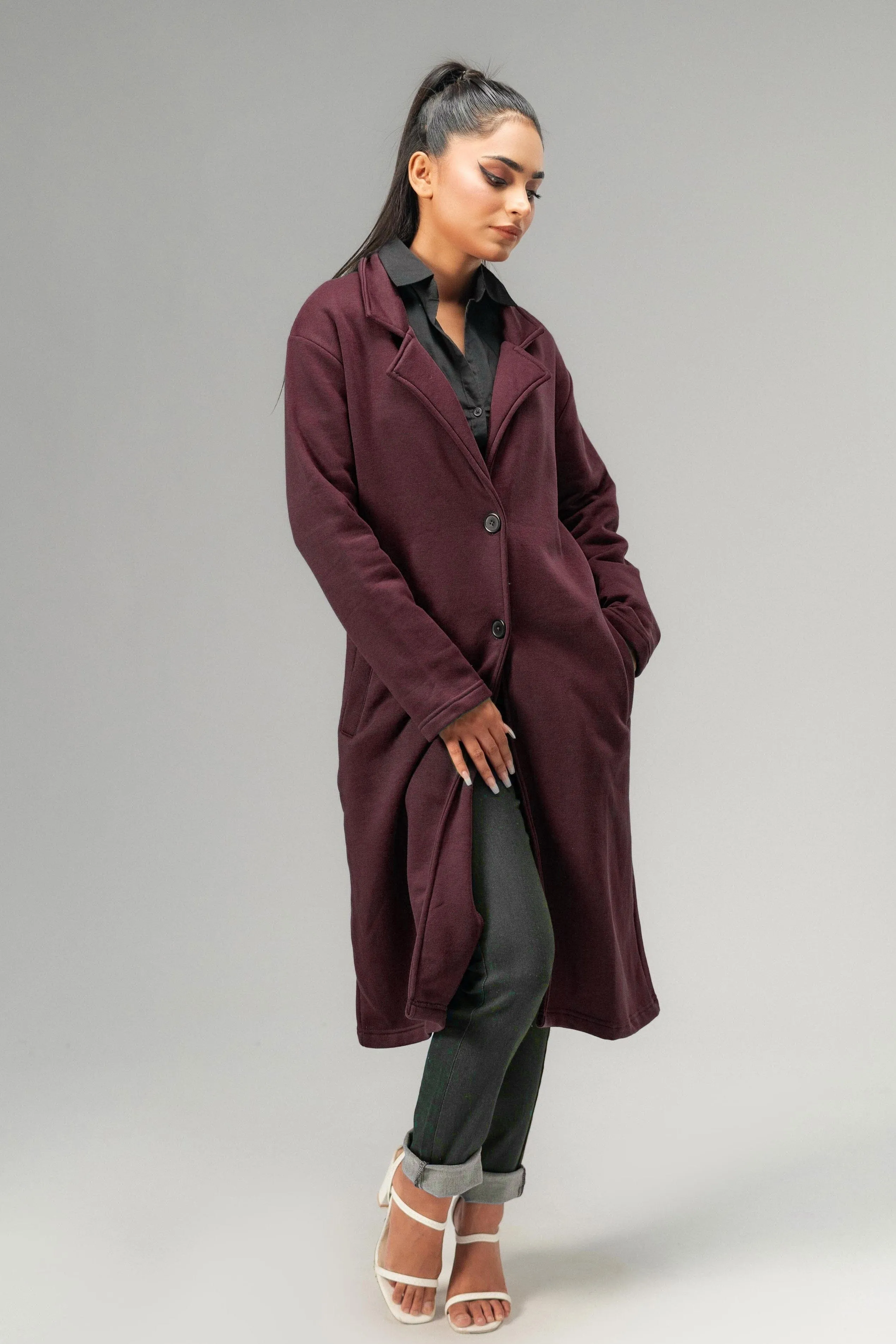 East West Women's Winter Fleece Long Coat