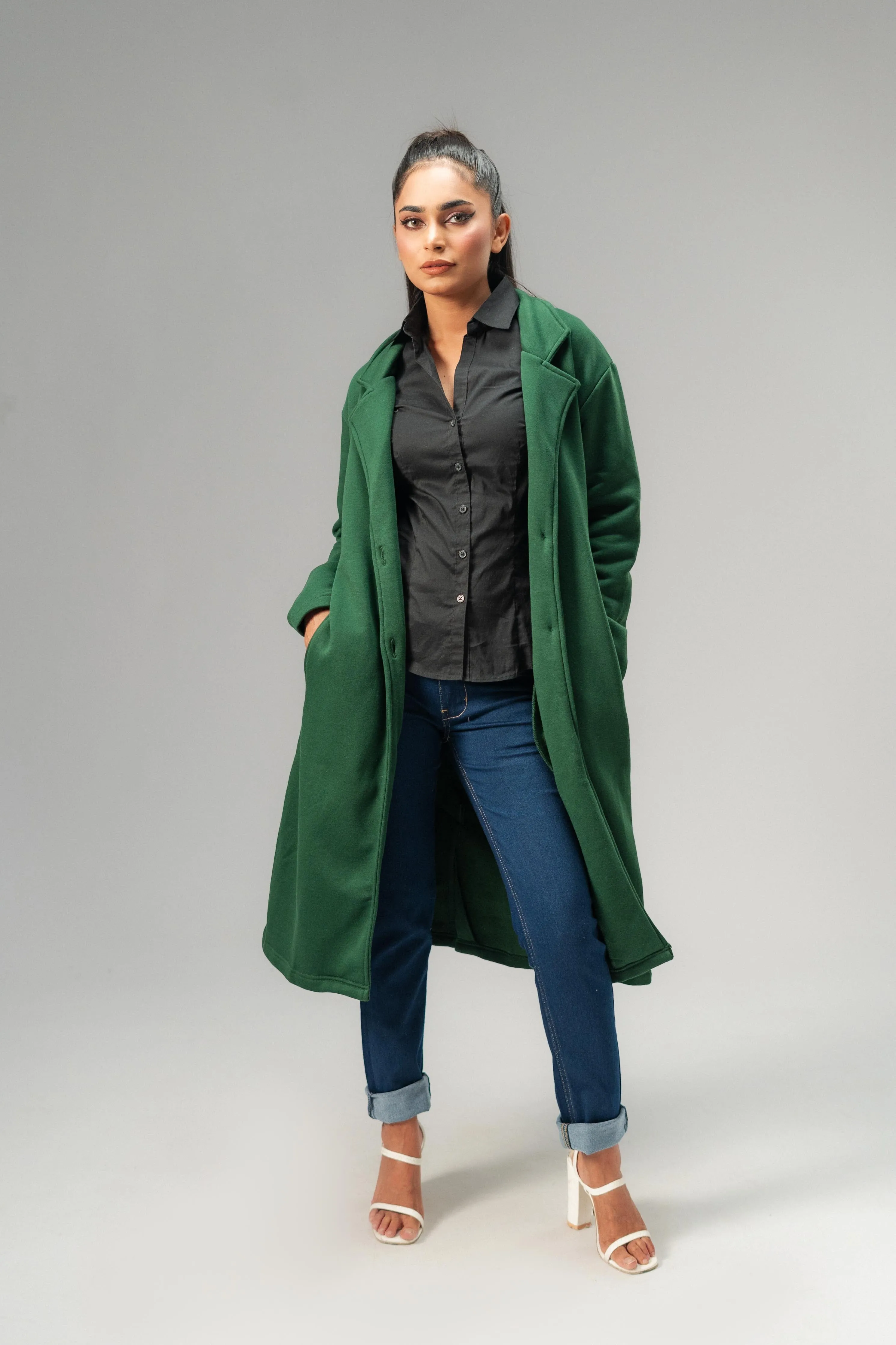 East West Women's Winter Fleece Long Coat