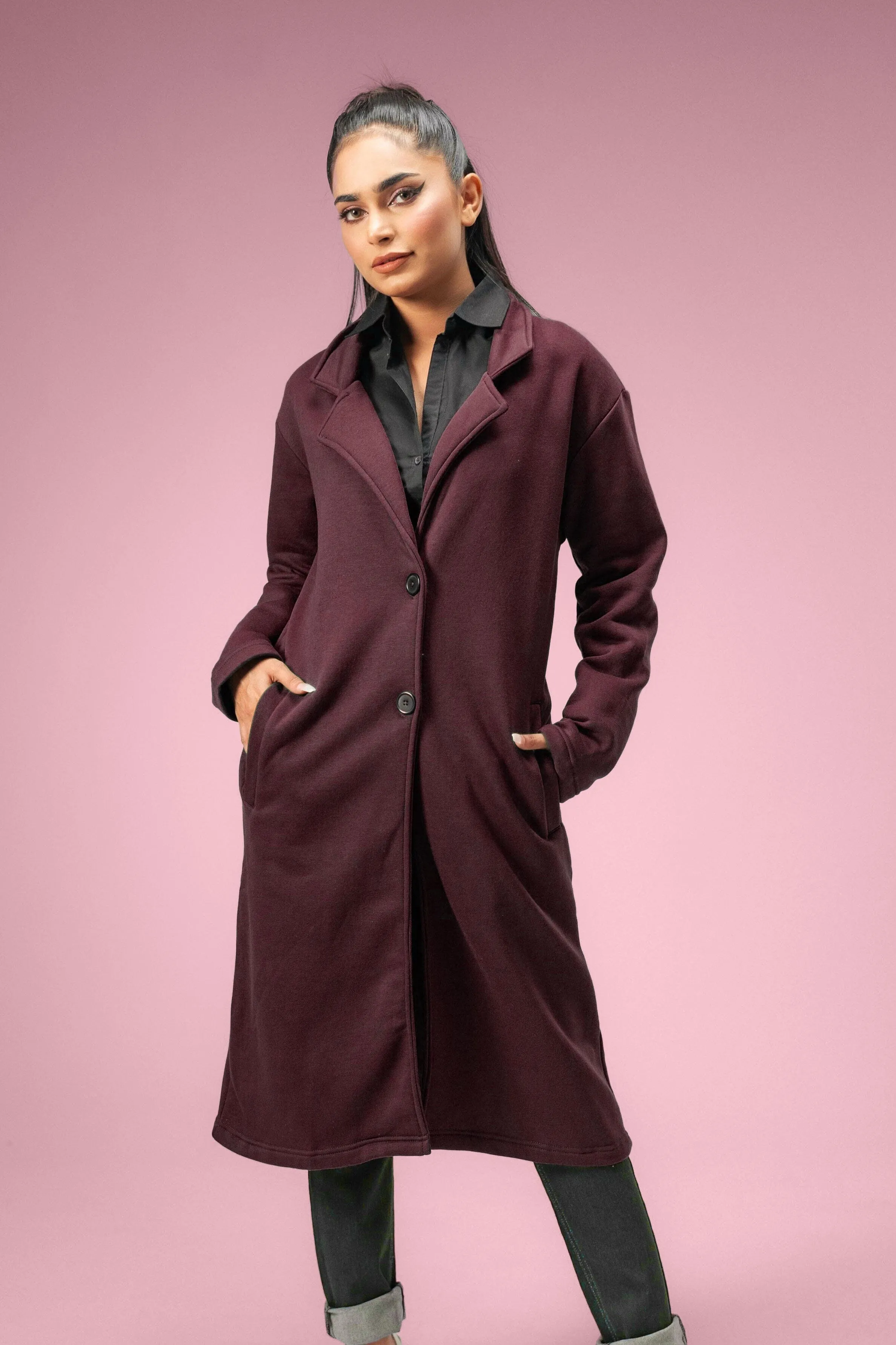 East West Women's Winter Fleece Long Coat