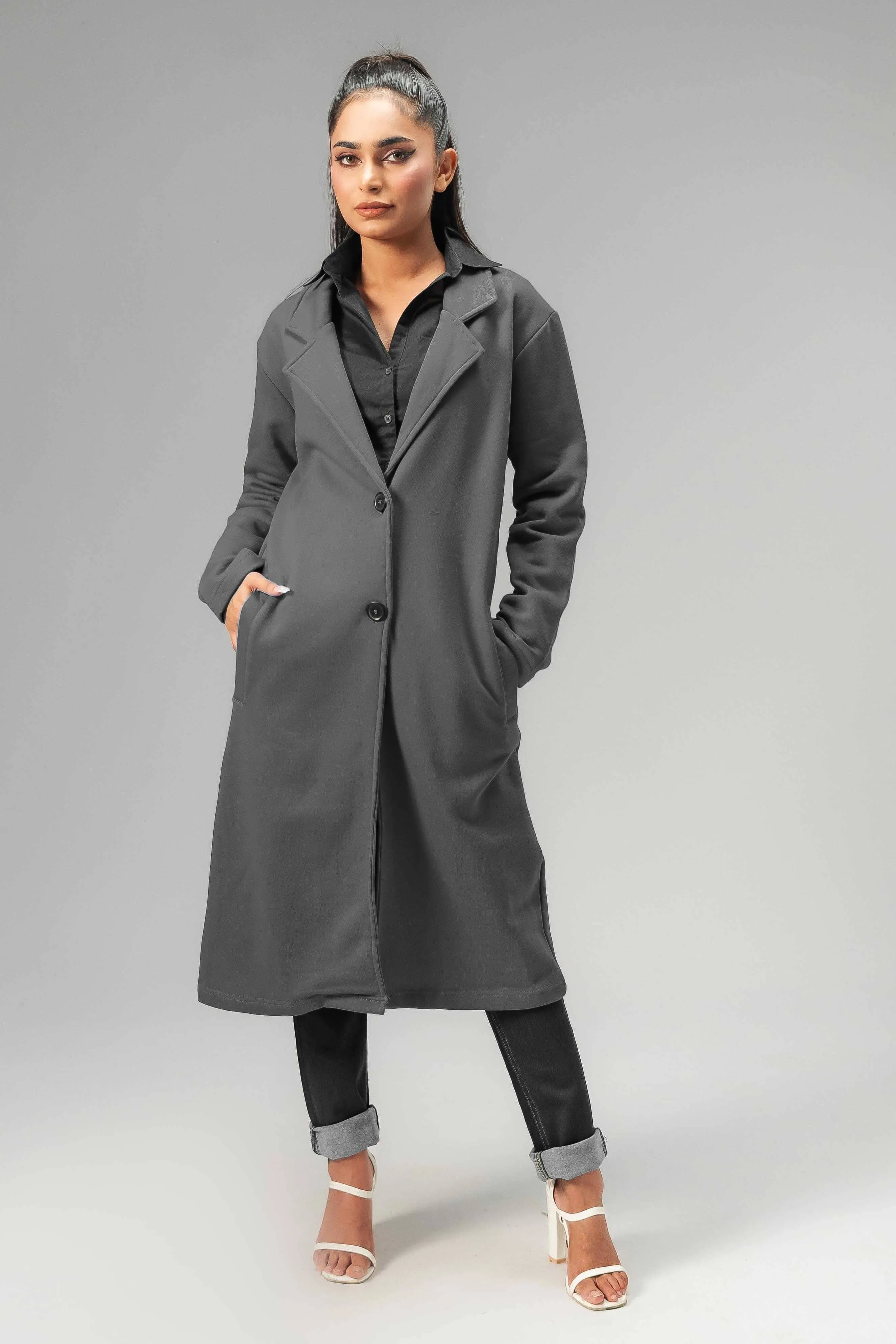 East West Women's Winter Fleece Long Coat