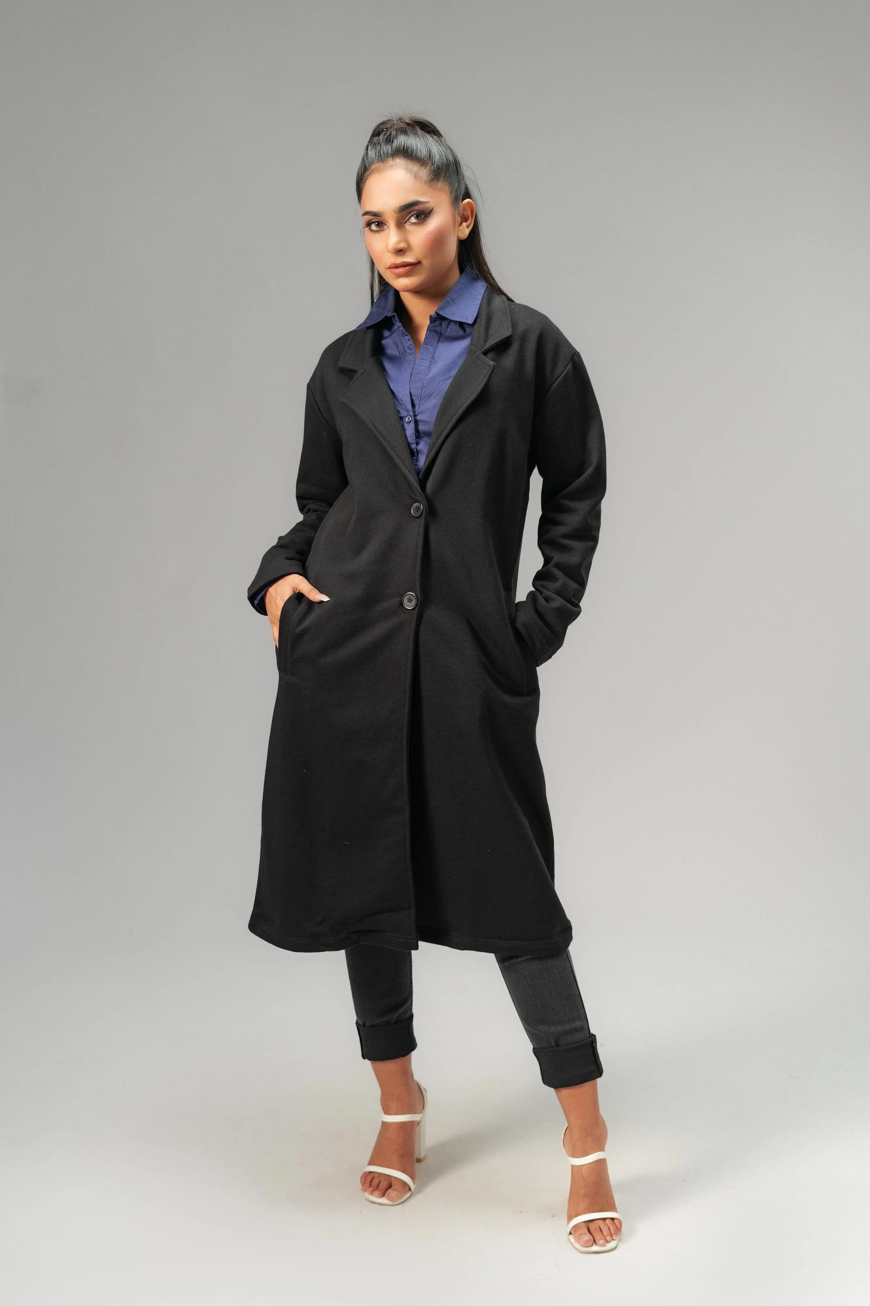 East West Women's Winter Fleece Long Coat
