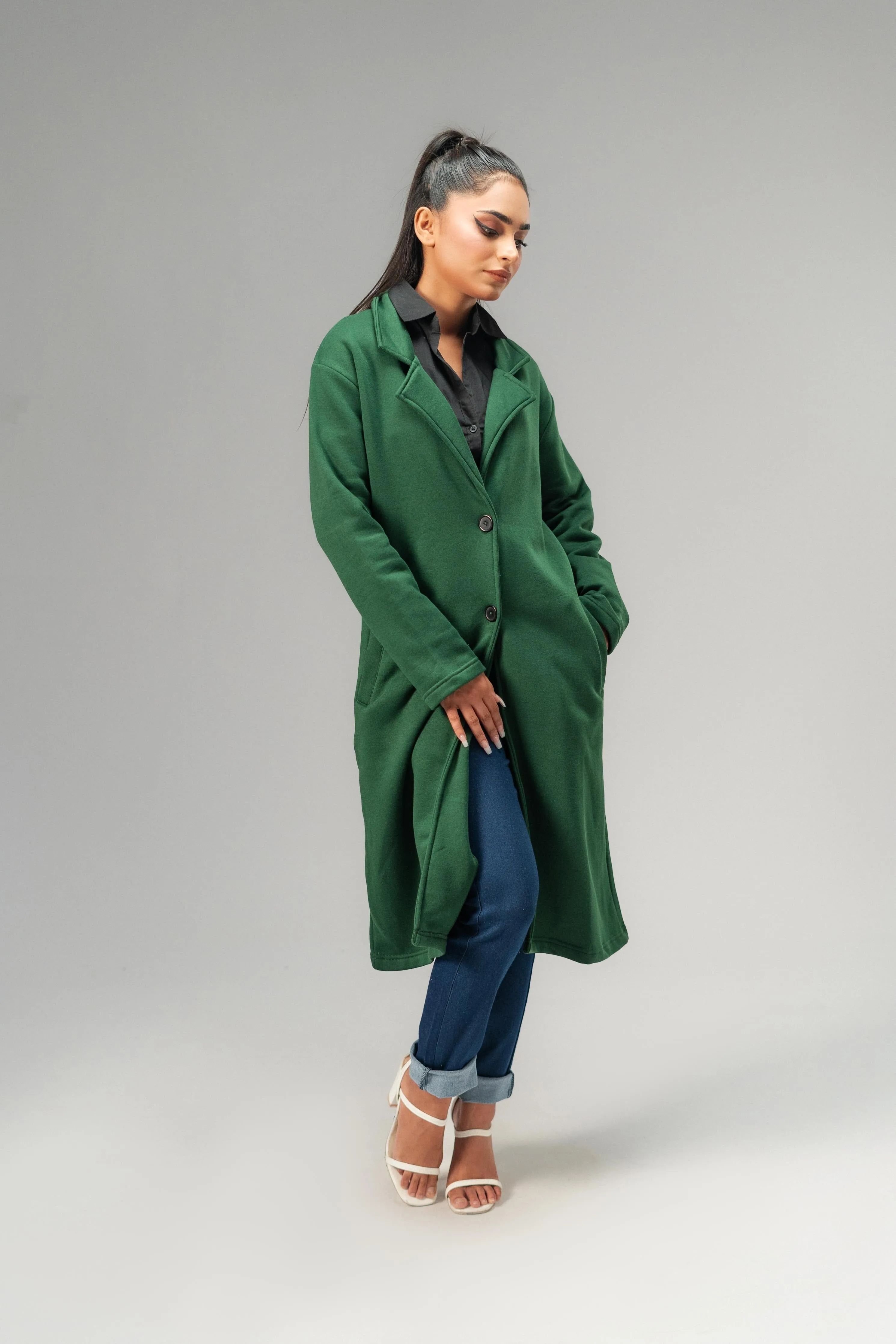 East West Women's Winter Fleece Long Coat