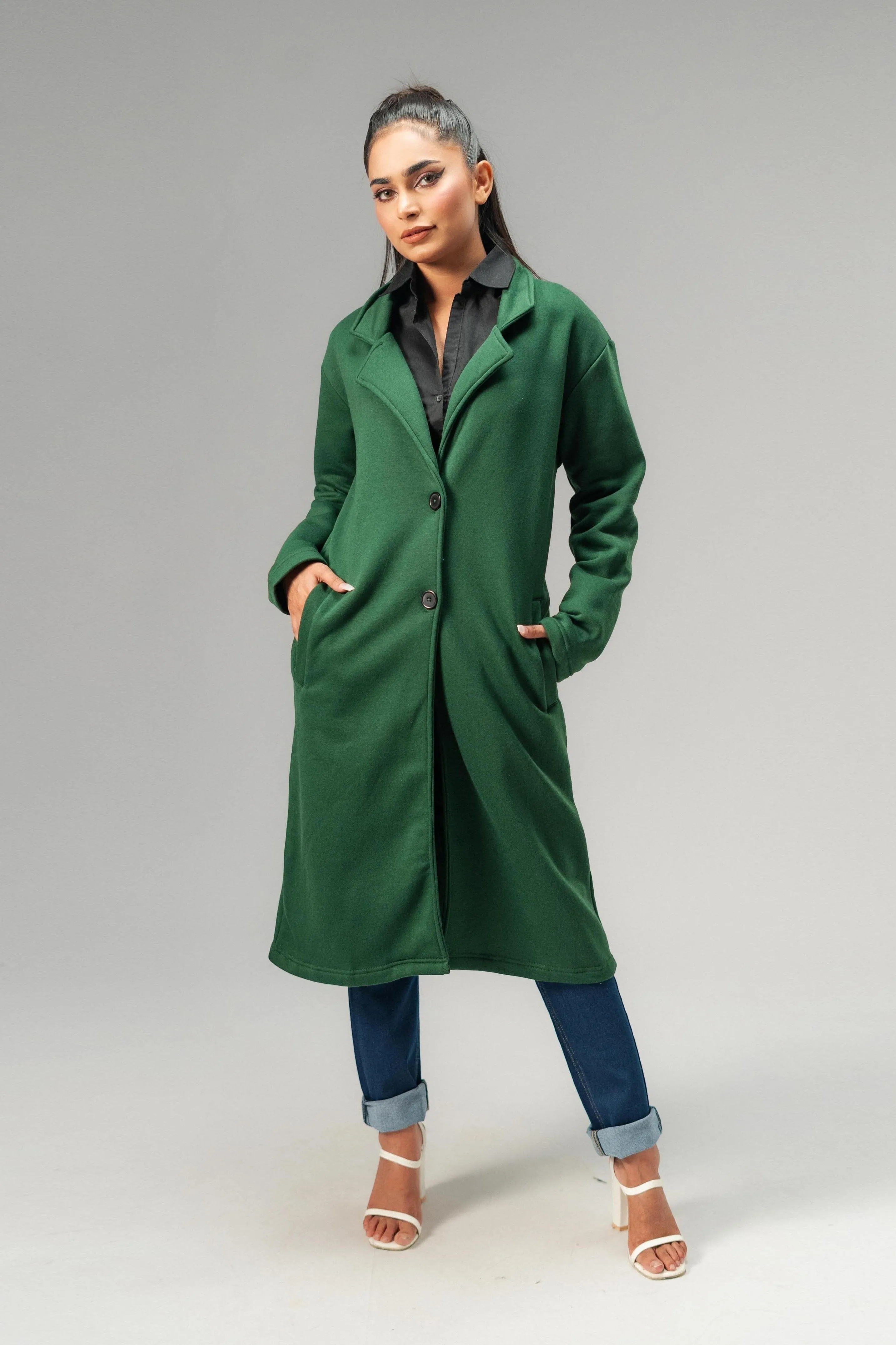 East West Women's Winter Fleece Long Coat