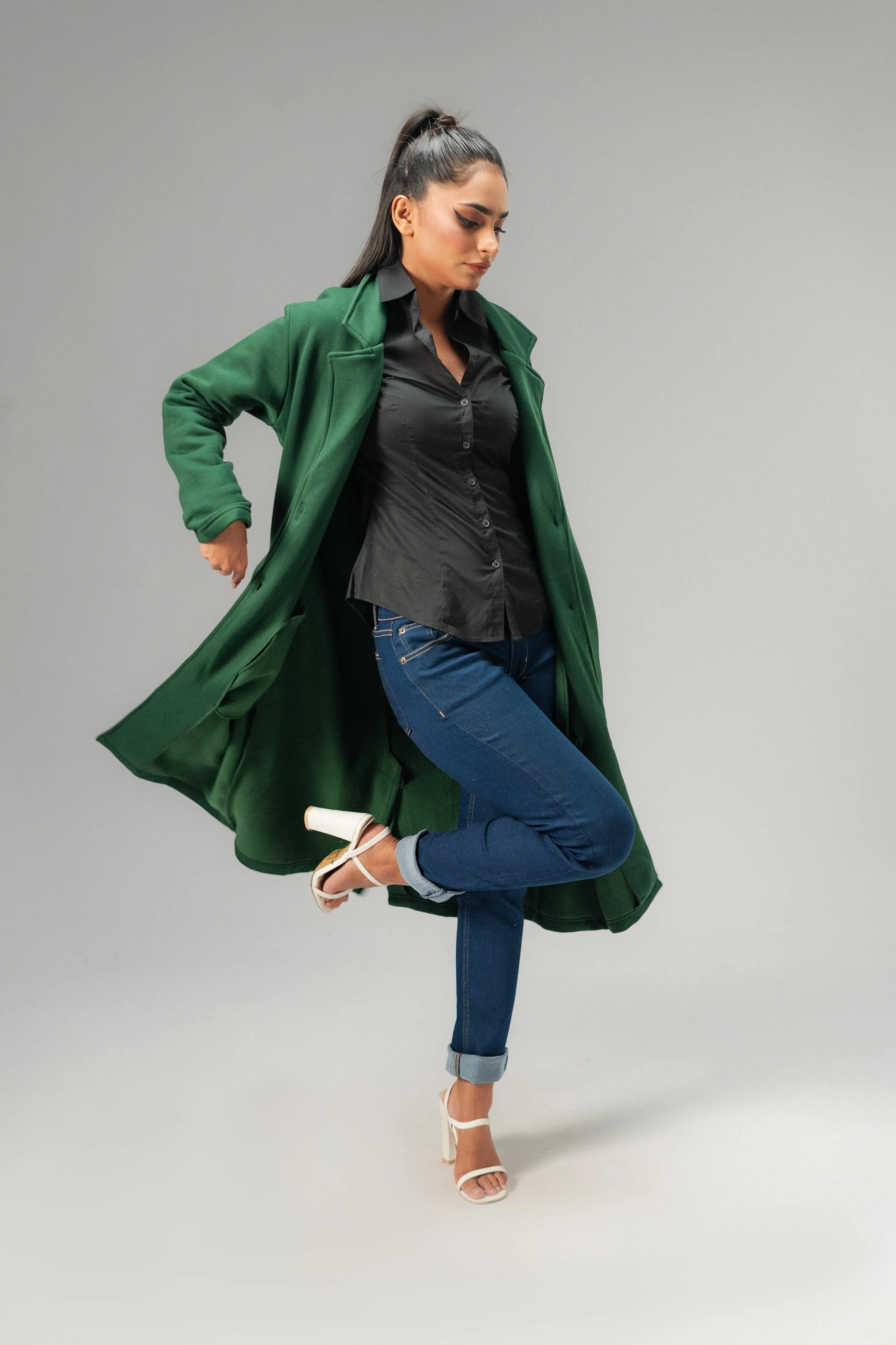 East West Women's Winter Fleece Long Coat