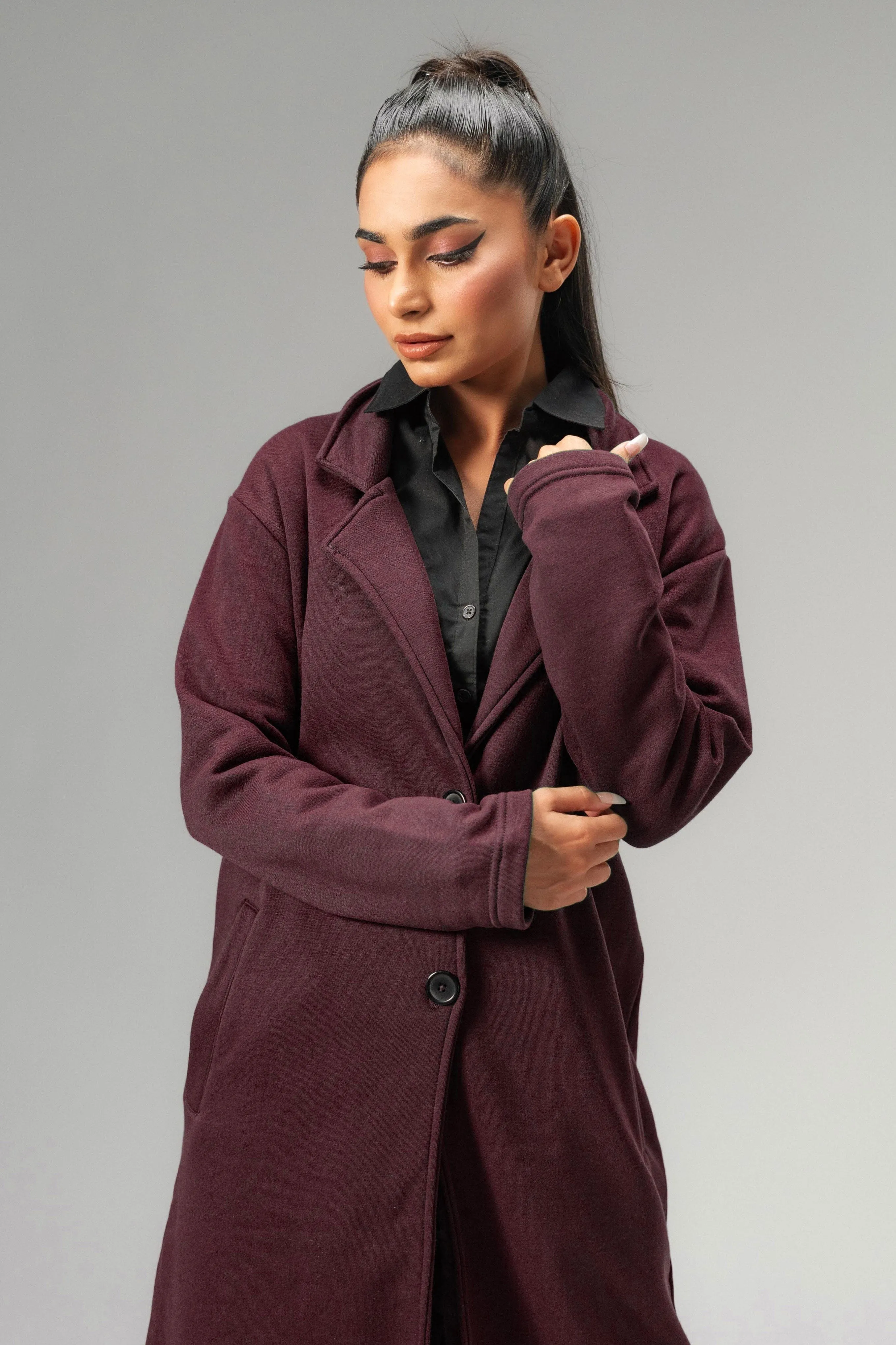 East West Women's Winter Fleece Long Coat