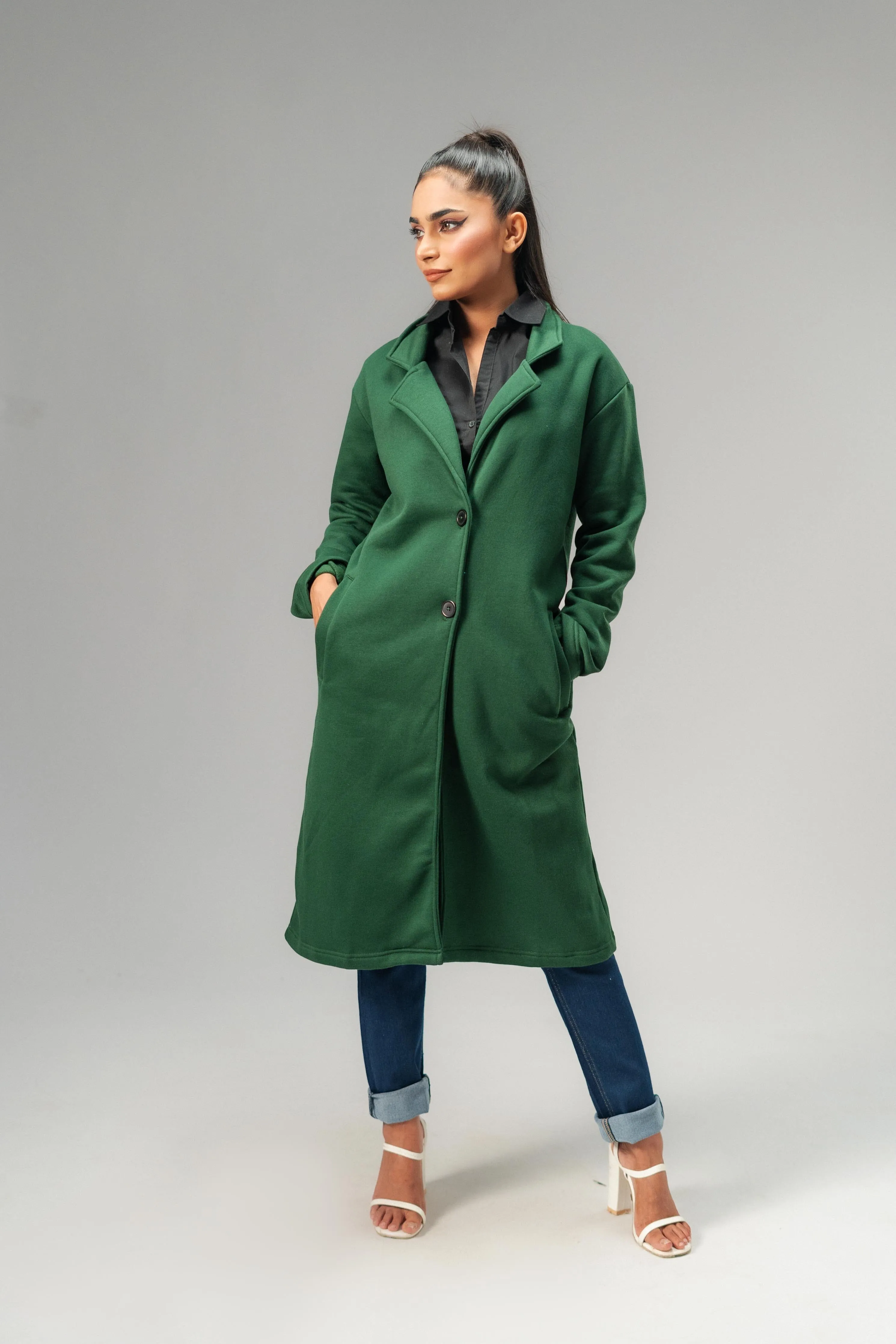East West Women's Winter Fleece Long Coat