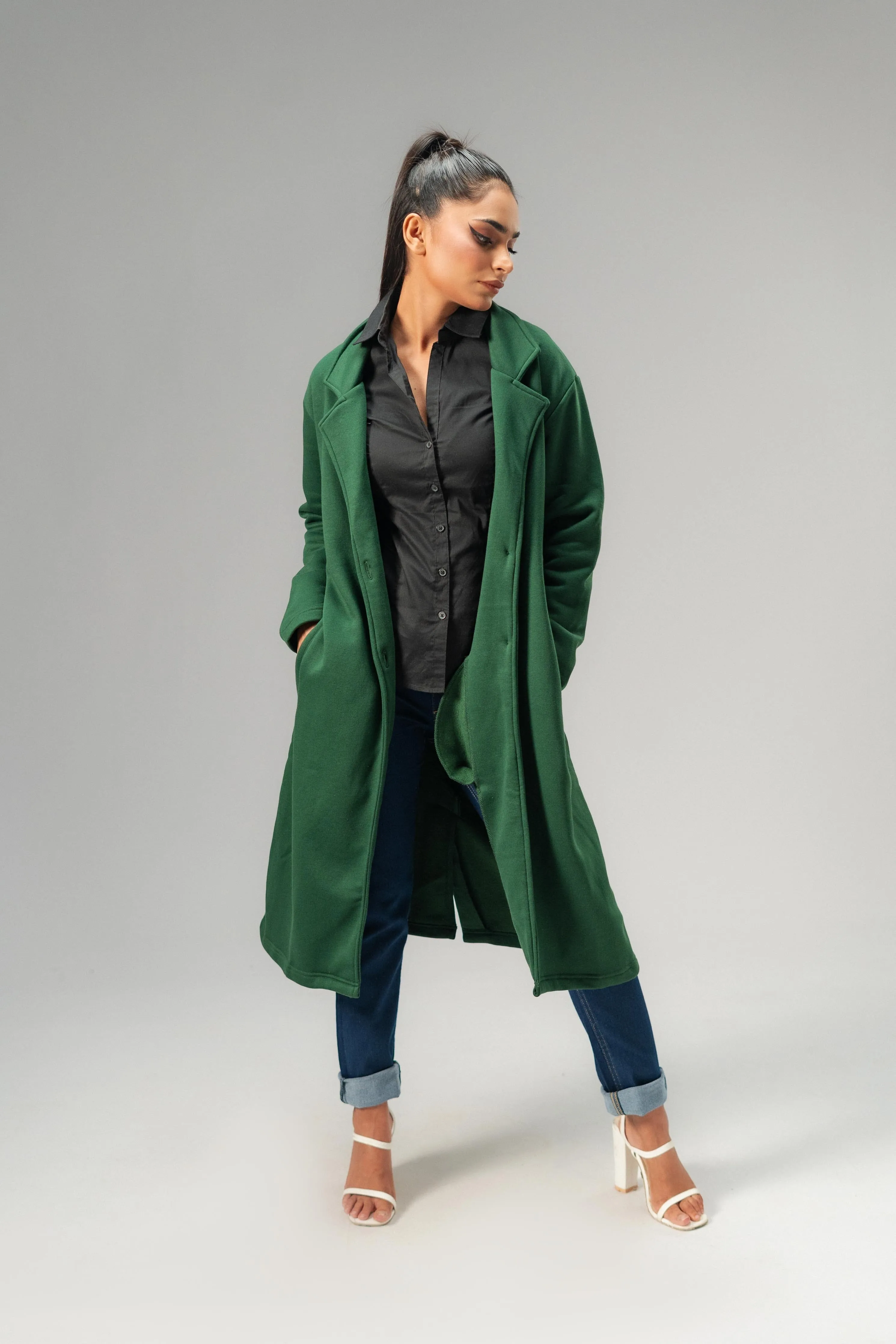 East West Women's Winter Fleece Long Coat