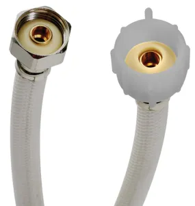 Fluidmaster B4TV12 Toilet Connector, 1/2 in Inlet, FIP Inlet, 7/8 in Outlet, Ballcock Outlet, Vinyl Tubing, 12 in L :EA: QUANTITY: 1