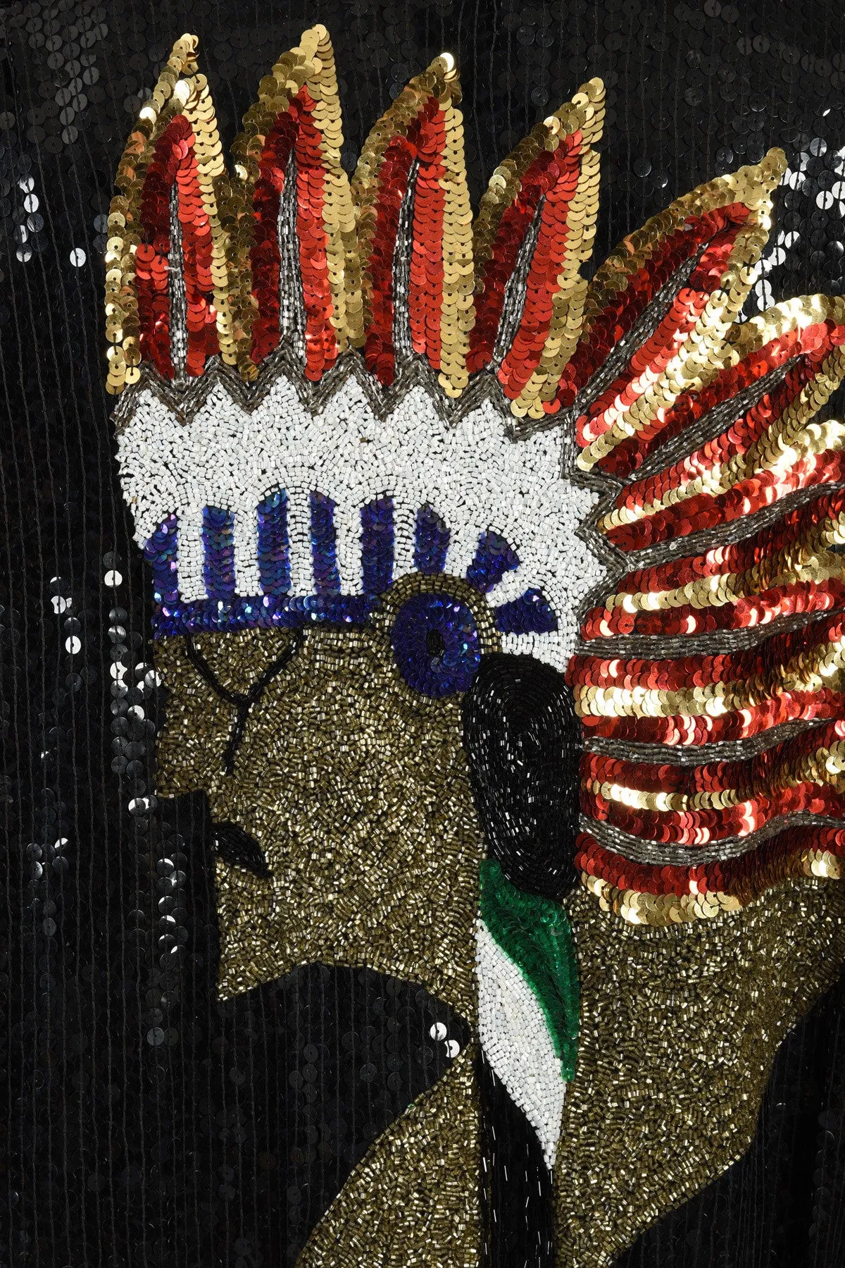 Indian Chief Sequined Bomber Jacket