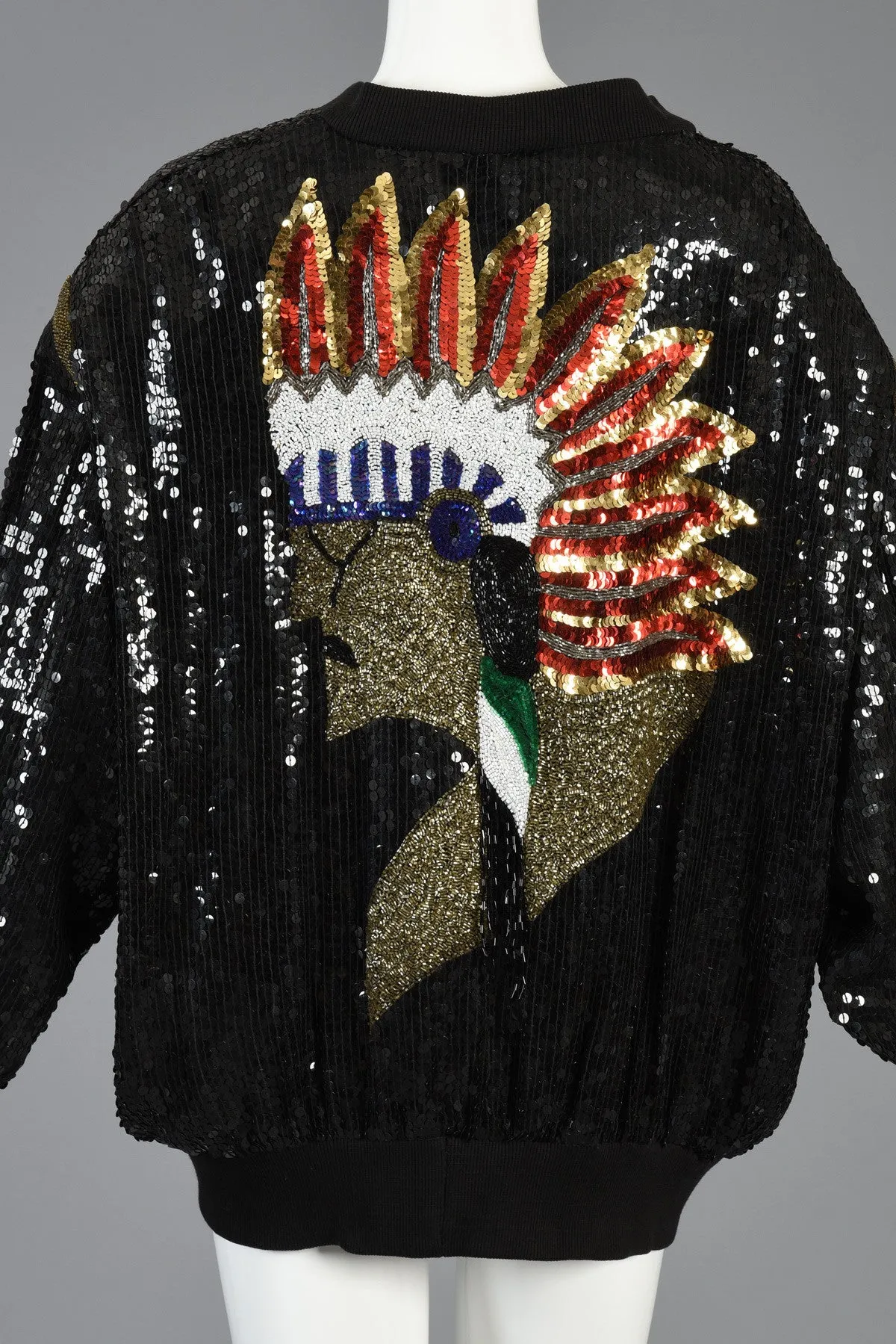 Indian Chief Sequined Bomber Jacket
