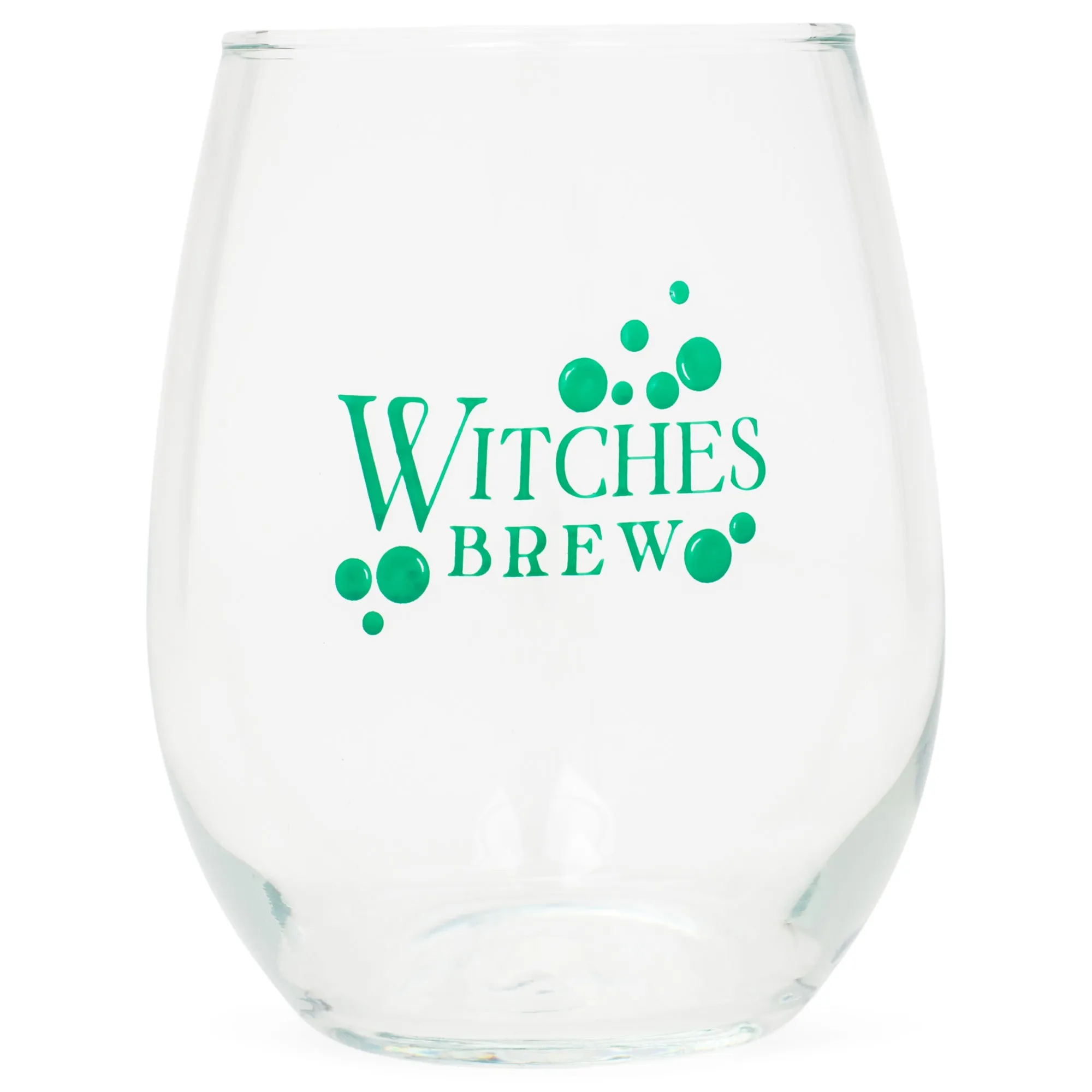 Witches Brew Green 14 ounce Glass Stemless Wine Tumbler Glass