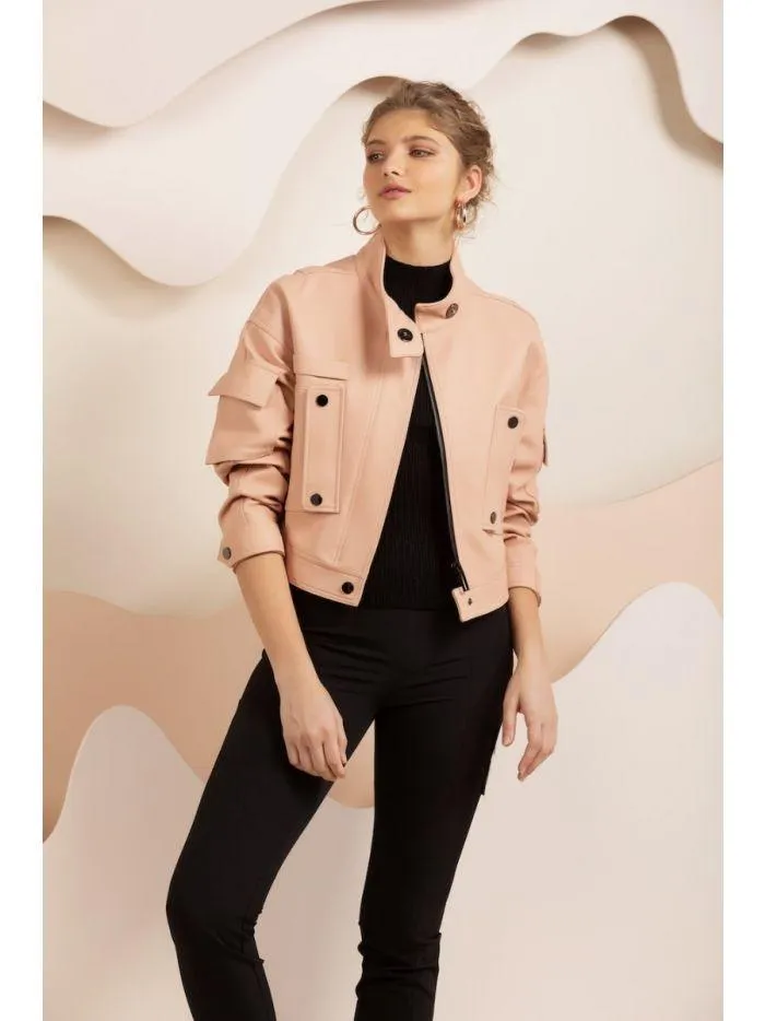 Women Leather Bomber Jacket Online | QAWACH