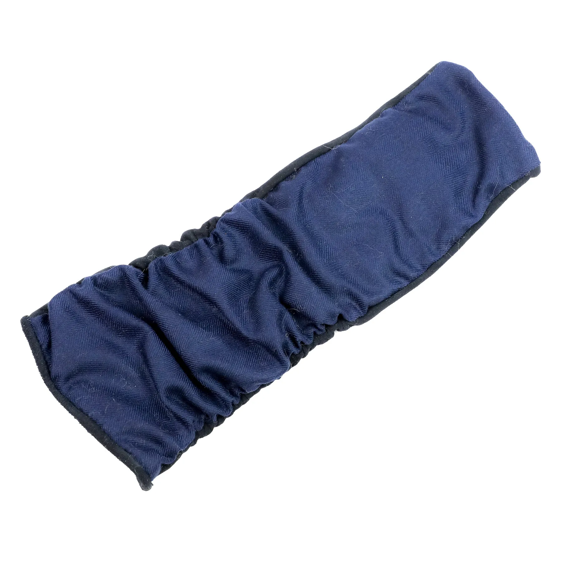 Women's fingerless blue suede leather gloves with Vitale Barberis Canonico wool top
